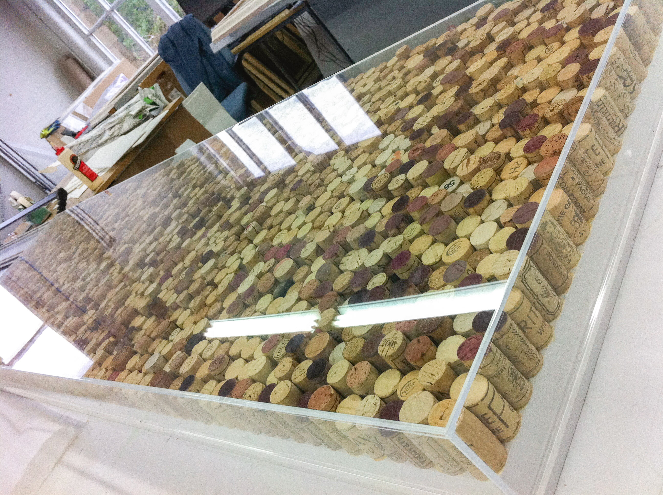 Acrylic Box filled with corks