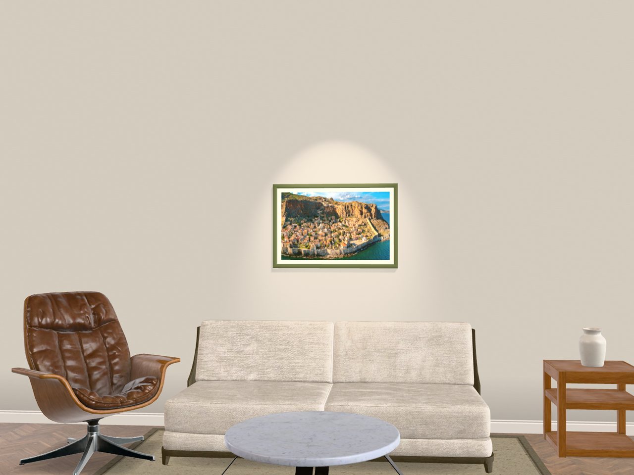 A bespoke oak frame designed in F.R.E.D., Harten's online frame builder